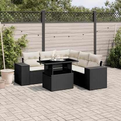 Set Sofás De Jardín 6 Piezas Y Cojines Ratán Sintético Marrón