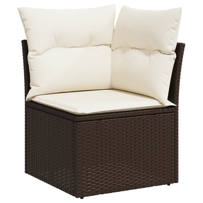 Set Sofás De Jardín 6 Piezas Y Cojines Ratán Sintético Marrón