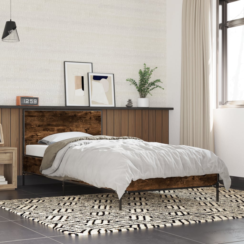 Estructura Cama Madera Ingeniería Metal 140X190 Cm