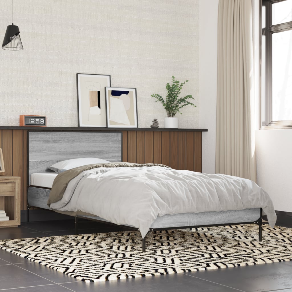 Estructura Cama Madera Ingeniería Metal 140X190 Cm