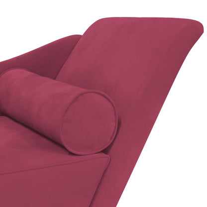 Sofá Diván Con Cojines Terciopelo Rojo Tinto
