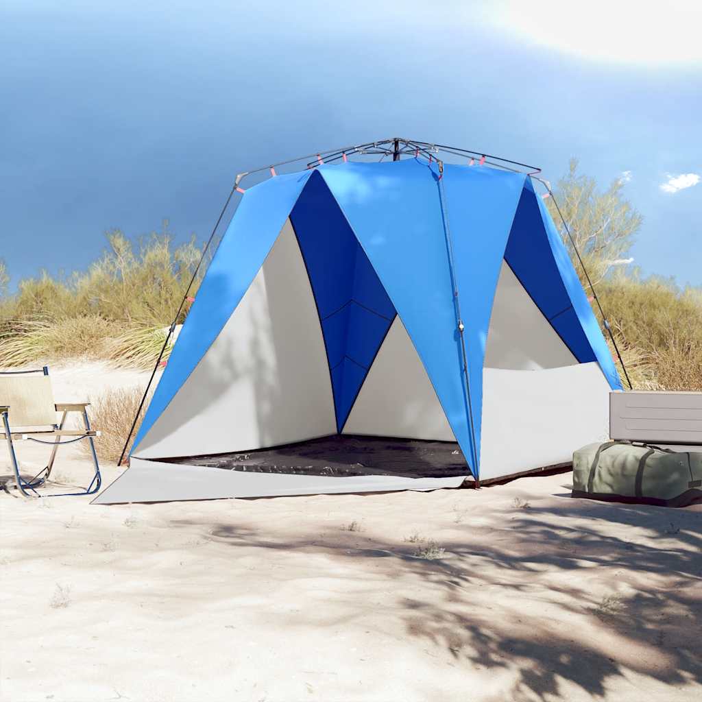 Tienda De Playa 4 Personas Impermeable Apertura Rápida Azul
