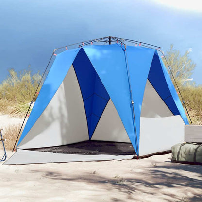 Tienda De Playa 4 Personas Impermeable Apertura Rápida Azul