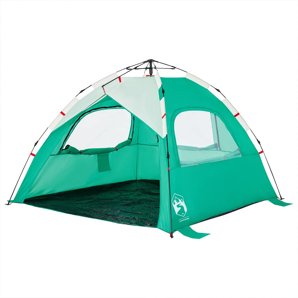 Tienda De Playa 3 Personas Impermeable Apertura Rápida Verde