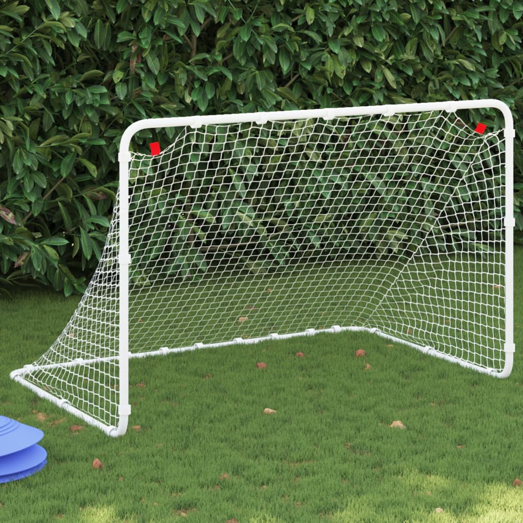Portería De Fútbol Blanca 122X81X81 Cm Acero