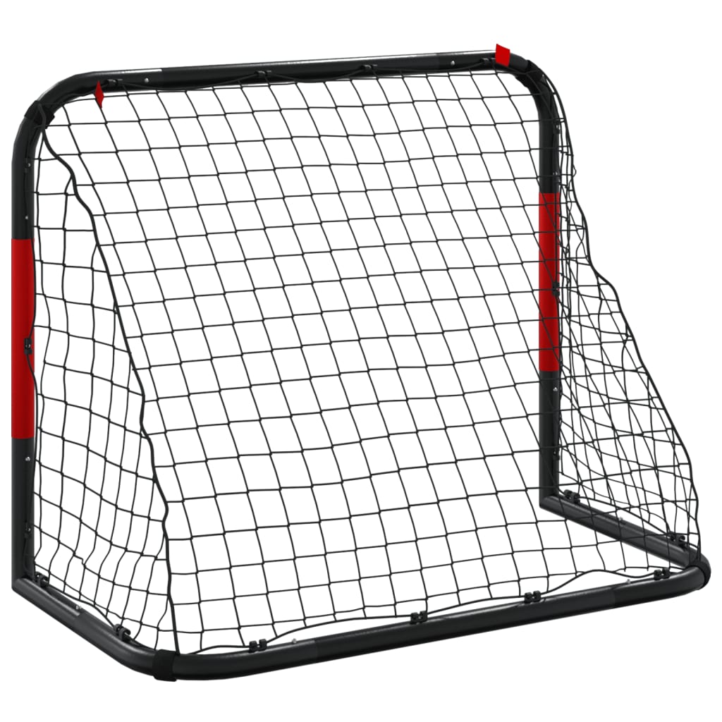 Portería De Fútbol Con Red Acero Rojo Y Negro 90X48X71 Cm