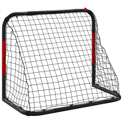 Portería De Fútbol Con Red Acero Rojo Y Negro 90X48X71 Cm