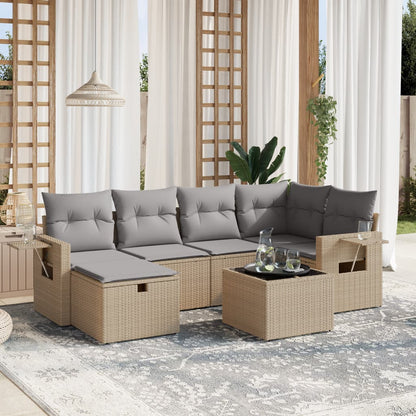 Set De Sofás De Jardín 6 Piezas Y Cojines Ratán Sintético