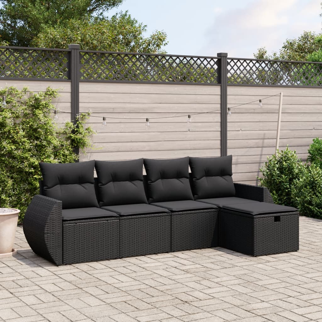 Set De Sofás De Jardín 6 Piezas Y Cojines Ratán Sintético