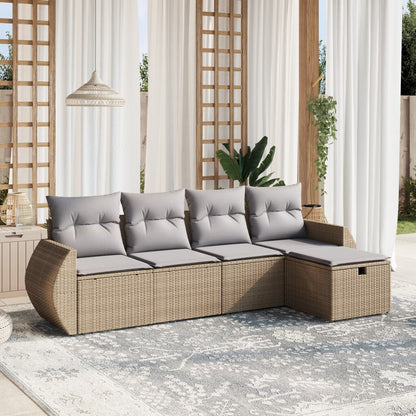 Set De Sofás De Jardín 6 Piezas Y Cojines Ratán Sintético