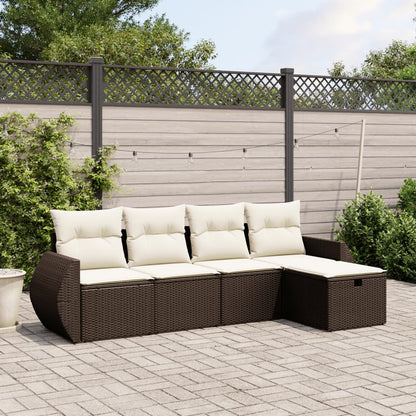 Set De Sofás De Jardín 6 Piezas Y Cojines Ratán Sintético