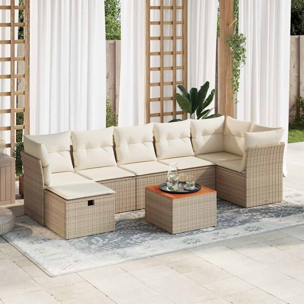 Set De Sofás De Jardín Y Cojines 8 Piezas Ratán Sintético Negro