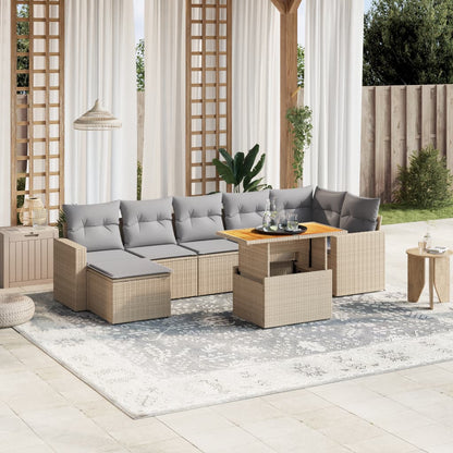 Set De Sofás De Jardín Y Cojines 8 Piezas Ratán Sintético Negro
