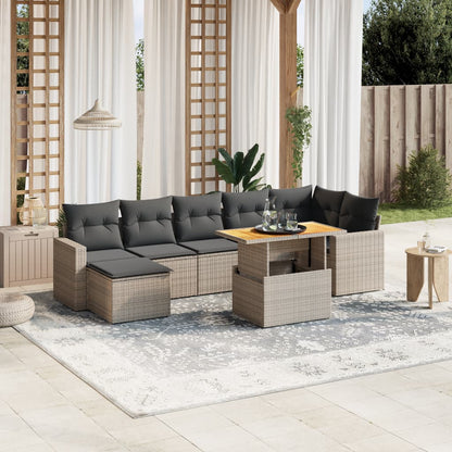 Set De Sofás De Jardín Y Cojines 8 Piezas Ratán Sintético Negro