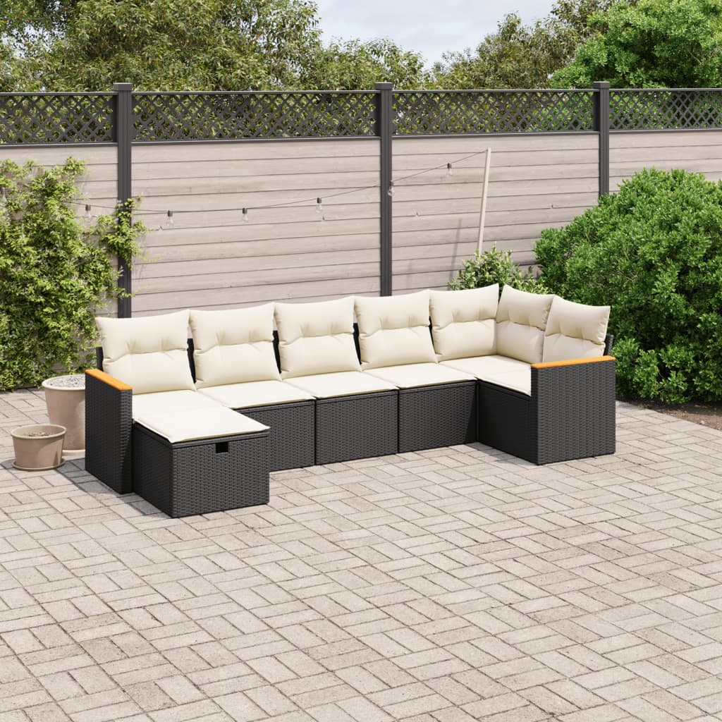Set De Sofás De Jardín Y Cojines 8 Piezas Ratán Sintético