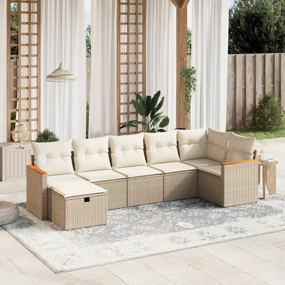 Set De Sofás De Jardín Y Cojines 8 Piezas Ratán Sintético