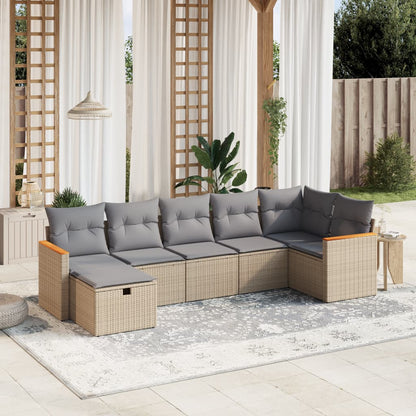 Set De Sofás De Jardín Y Cojines 8 Piezas Ratán Sintético
