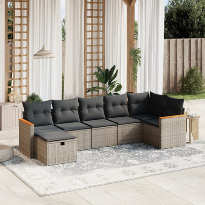 Set De Sofás De Jardín Y Cojines 8 Piezas Ratán Sintético