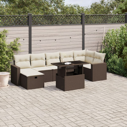 Set De Sofás De Jardín Y Cojines 8 Piezas Ratán Sintético