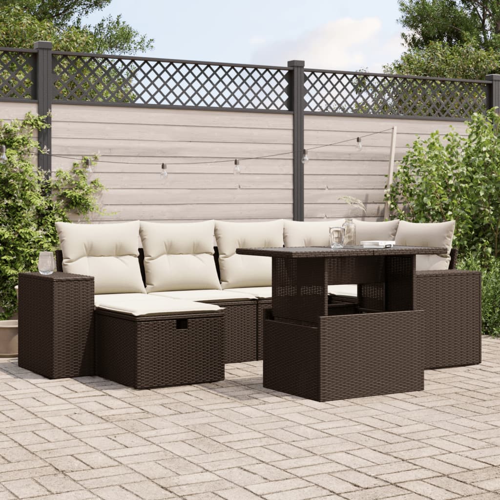 Set De Sofás De Jardín Y Cojines 8 Piezas Ratán Sintético Negro