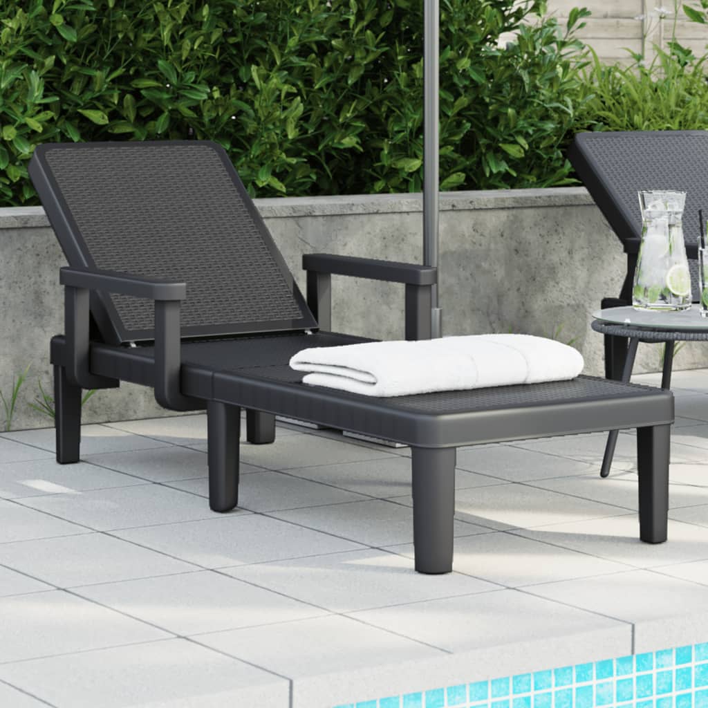 Tumbona Ajustable En 4 Alturas Polipropileno 155,5X57X28 Cm