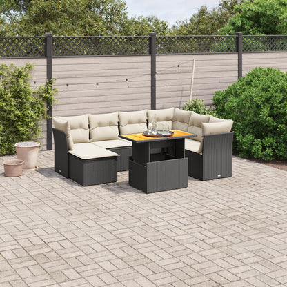 Set De Sofás De Jardín Y Cojines 8 Piezas Ratán Sintético