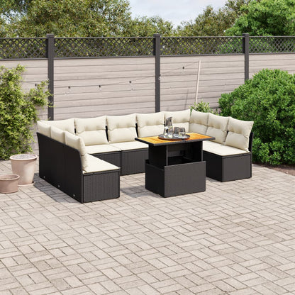 Set De Sofás De Jardín Y Cojines 10 Pzas Ratán Sintético Gris