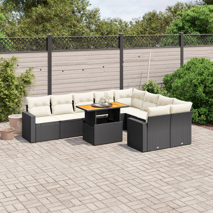 Set De Sofás De Jardín Y Cojines 10 Pzas Ratán Sintético Gris