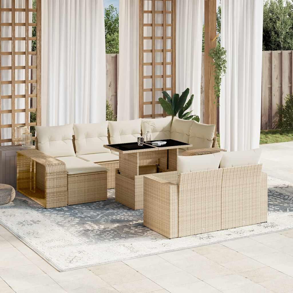 Set De Sofás De Jardín 11 Pzas Cojines Ratán Sintético Marrón