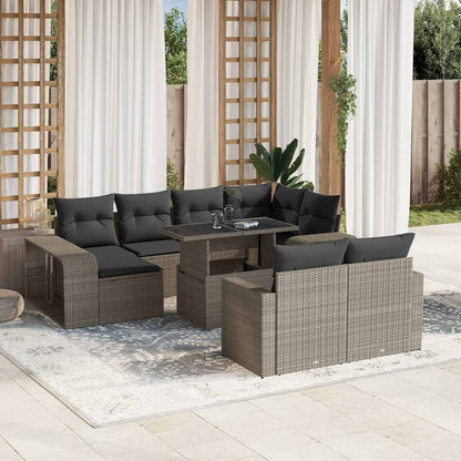 Set De Sofás De Jardín 11 Pzas Cojines Ratán Sintético Marrón