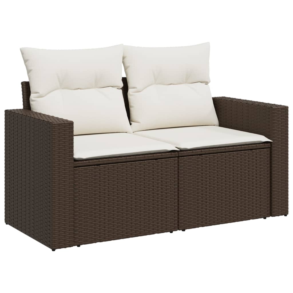 Set De Sofás De Jardín 11 Pzas Cojines Ratán Sintético Marrón