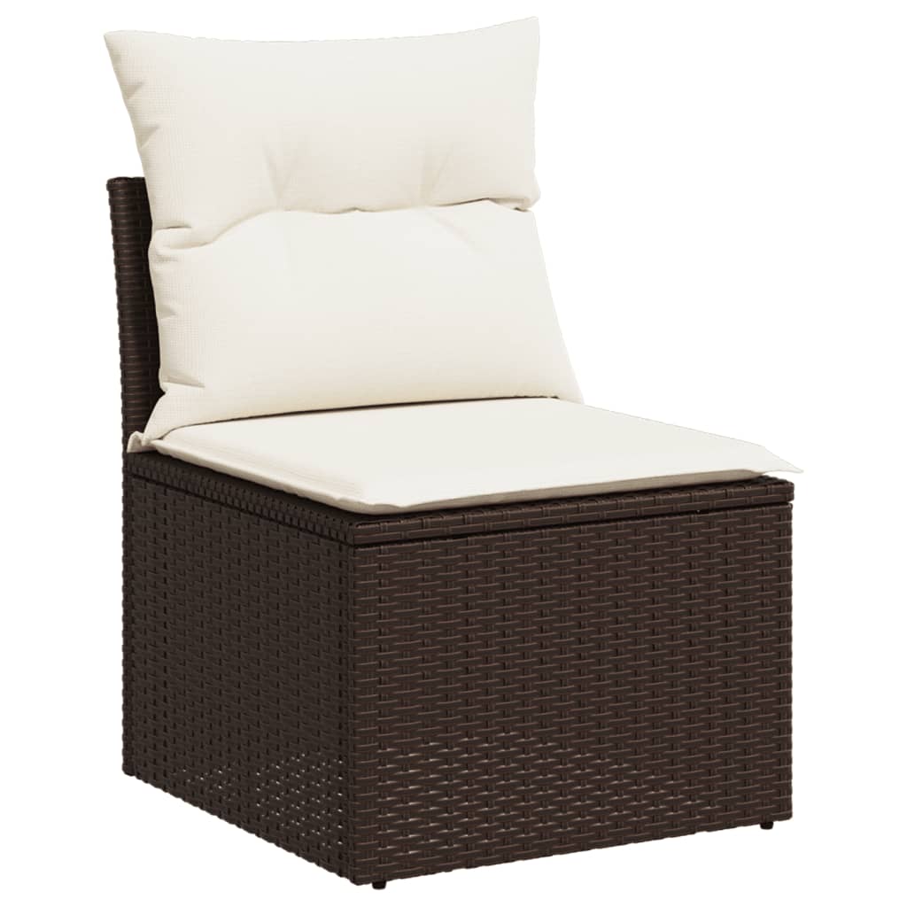 Set De Sofás De Jardín 11 Pzas Cojines Ratán Sintético Marrón