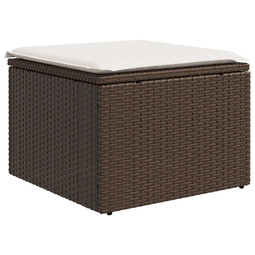 Set De Sofás De Jardín 11 Pzas Cojines Ratán Sintético Marrón