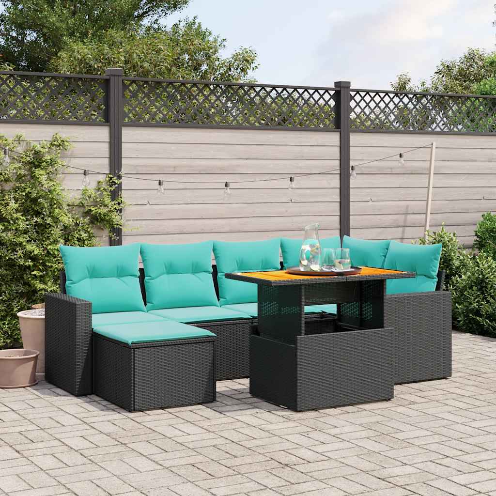 Set De Sofás De Jardín 11 Pzas Cojines Ratán Sintético Marrón