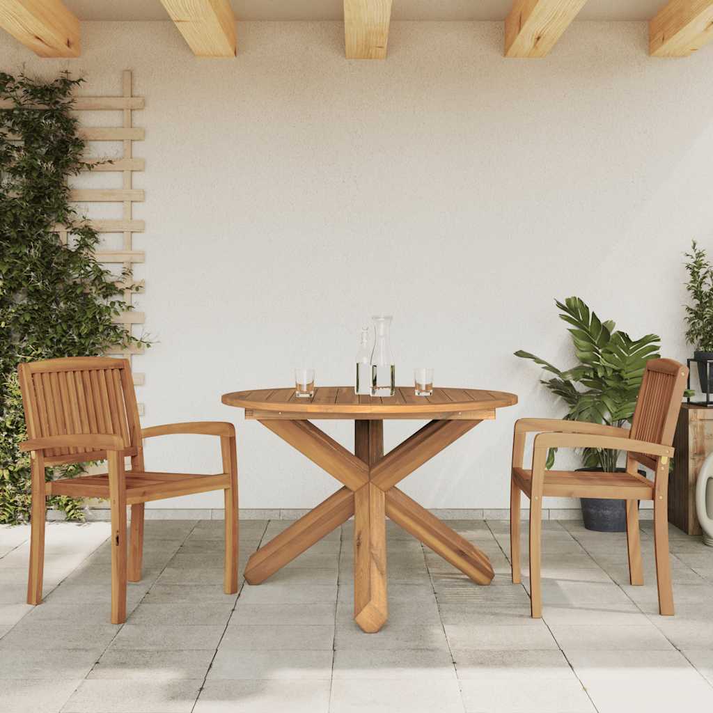 Mesa De Jardín Madera Maciza De Teca Ø