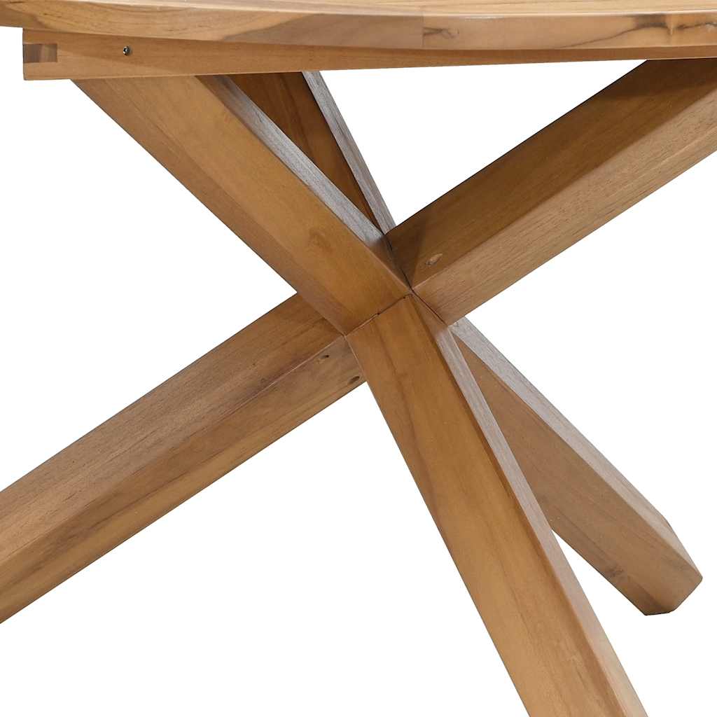 Mesa De Jardín Madera Maciza De Teca Ø
