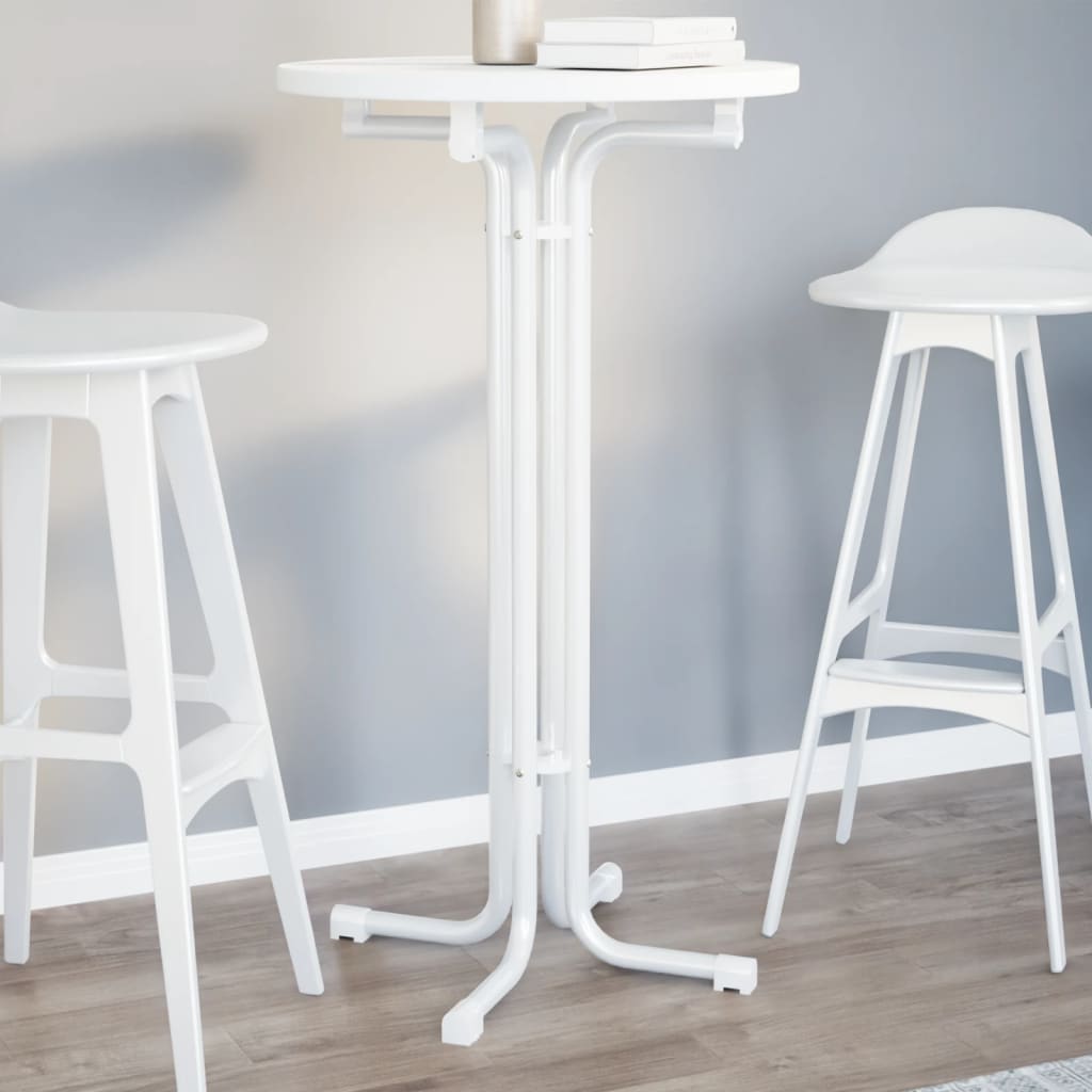 Mesa De Bar Madera Ingeniería Y Acero Ø80X110Cm