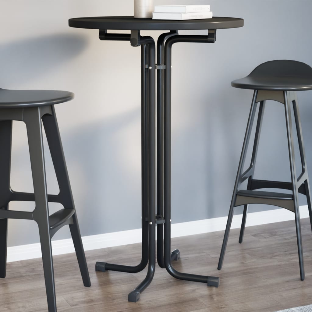 Mesa De Bar Madera Ingeniería Y Acero Ø80X110Cm