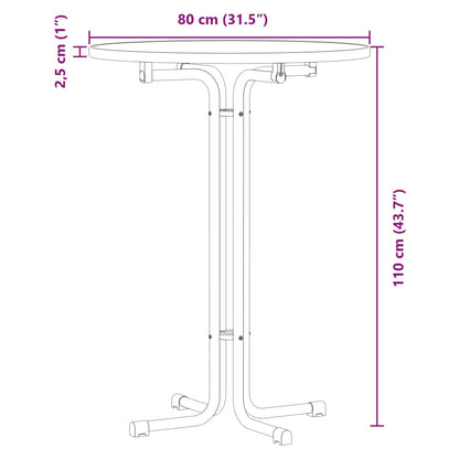 Mesa De Bar Madera Ingeniería Y Acero Ø80X110Cm
