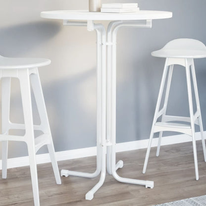 Mesa De Bar Madera Ingeniería Y Acero Ø80X110Cm