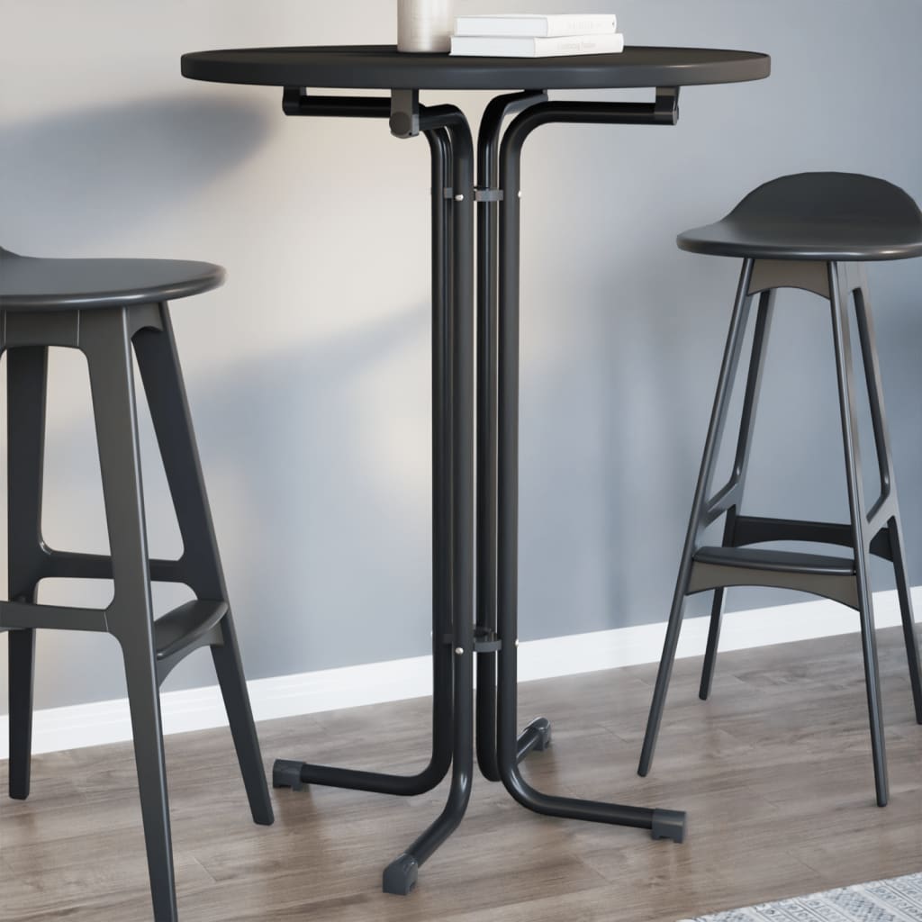 Mesa De Bar Madera Ingeniería Y Acero Ø80X110Cm