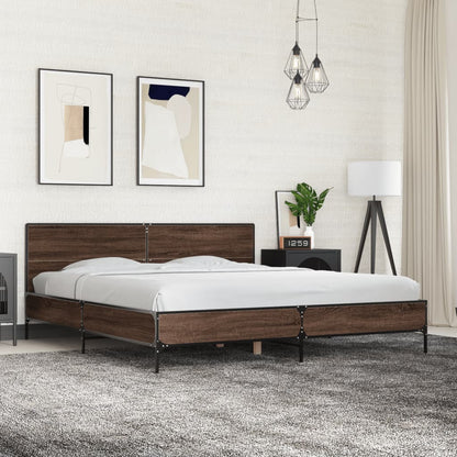 Estructura Cama Madera Ingeniería Metal 140X190 Cm