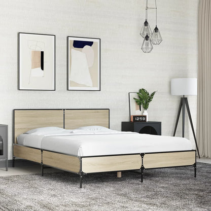 Estructura Cama Madera Ingeniería Metal 140X190 Cm