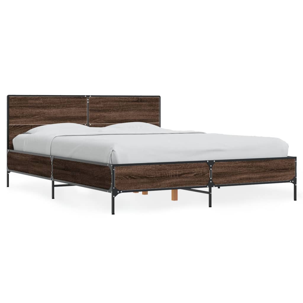 Estructura Cama Madera Ingeniería Metal 140X190 Cm