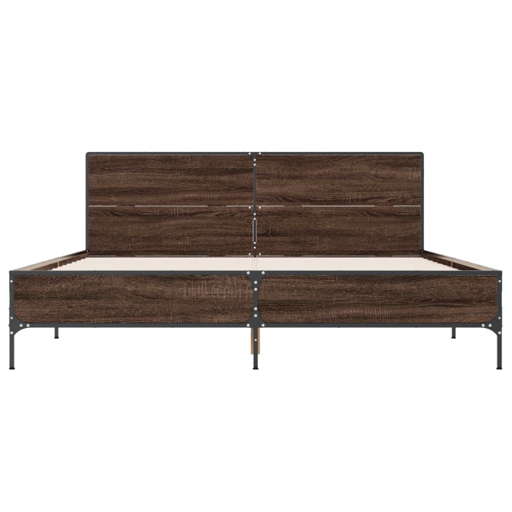 Estructura Cama Madera Ingeniería Metal 140X190 Cm