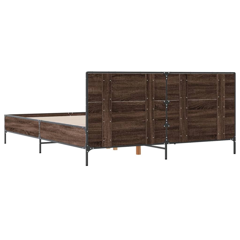 Estructura Cama Madera Ingeniería Metal 140X190 Cm