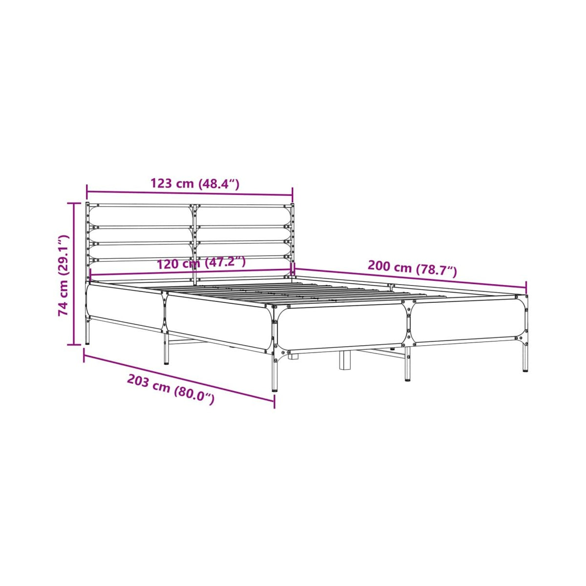 Estructura Cama Madera Ingeniería Metal