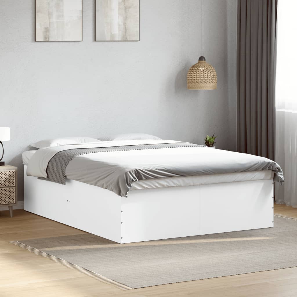 Estructura De Cama Madera De Ingeniería Blanca