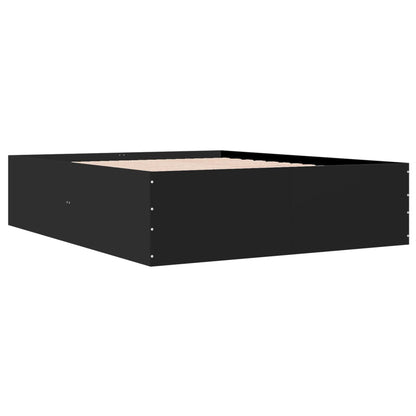 Estructura De Cama Madera De Ingeniería Negra