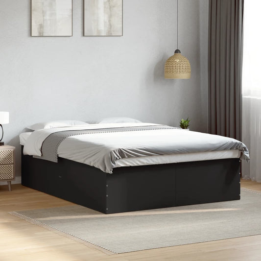 Estructura De Cama Madera De Ingeniería Negra
